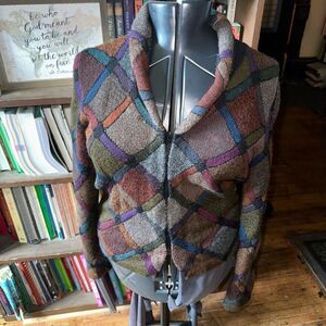 Millma Bolivia vintage multicolored 100% Alpaca grandpa cardigan